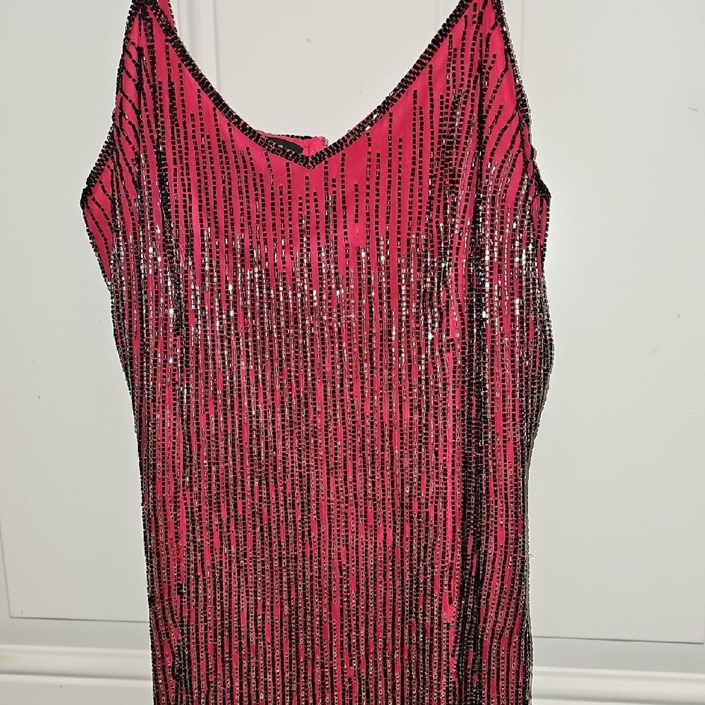 Sequin, Prom, Vintage, Y2k, 2000s, Party, Vacatuon, Striped, Pink, Beaded, Maxi